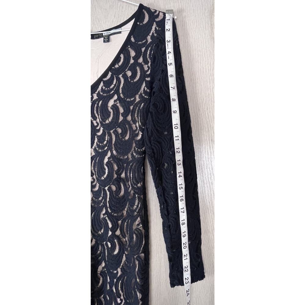 Plenty by Tracy Reese Anthropology Bodycon Black Lace Nude lined Size 6 - Picture 4 of 6